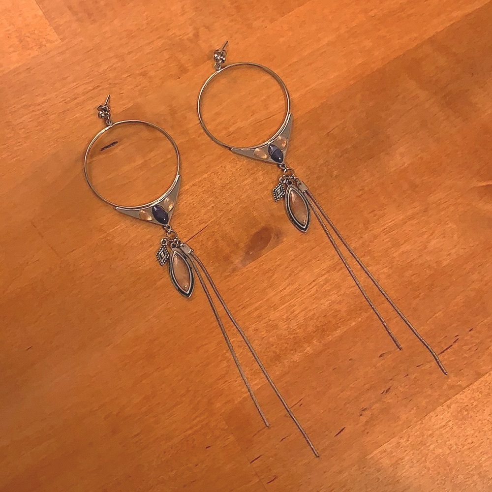 FREE PEOPLE boho dangle/tassle hoop earrings